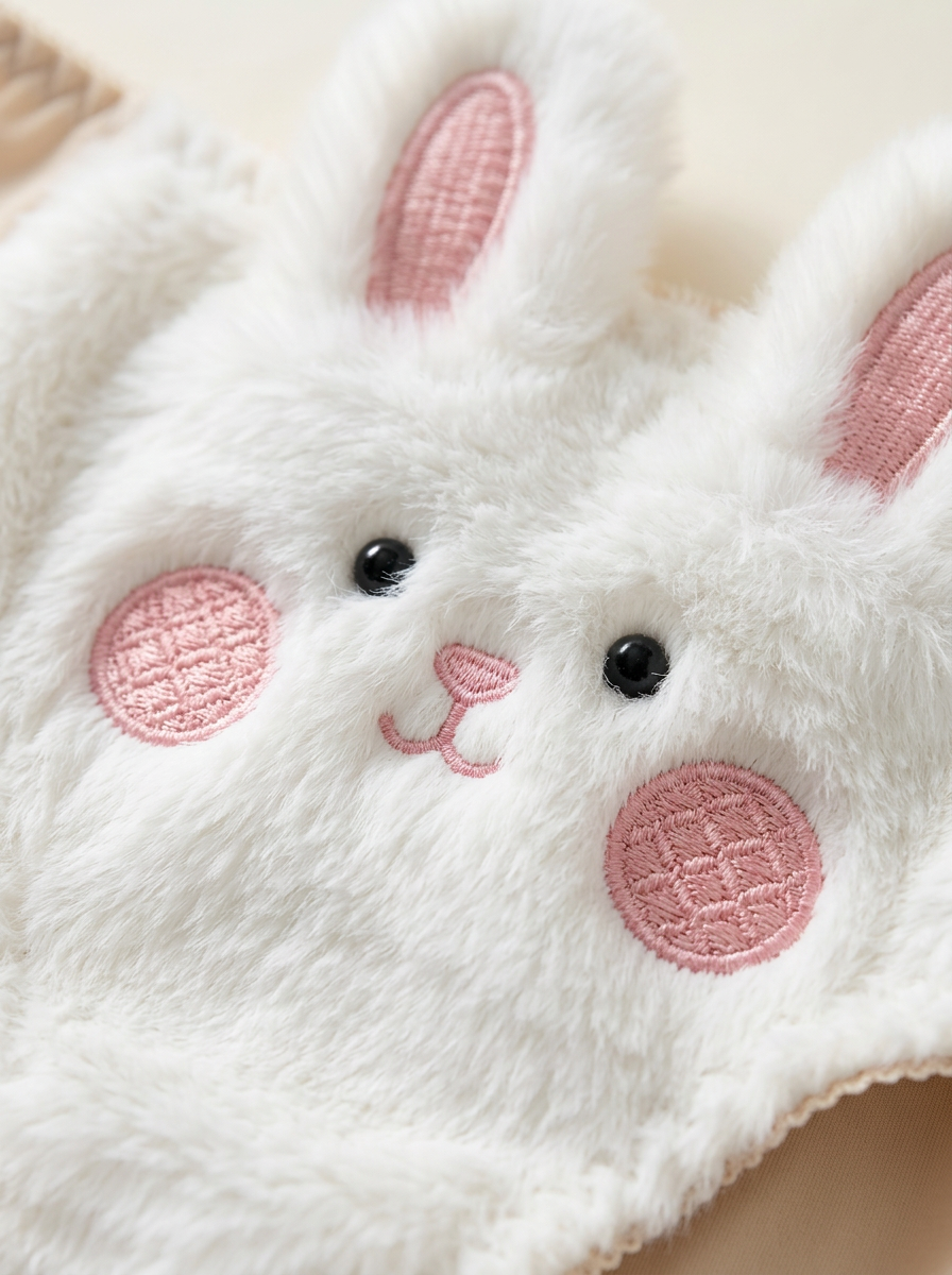 Plush texture detail of the Snow Bunny print